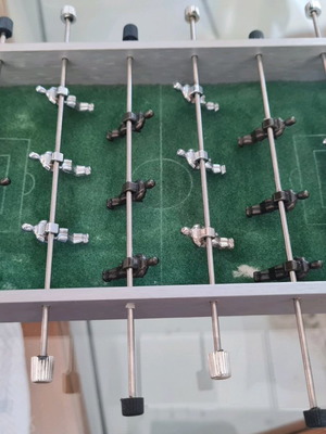 Mini Foosball Table used with felt and metal ball