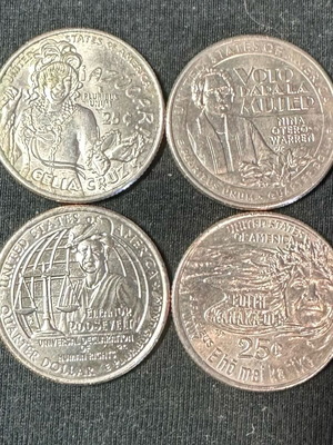 Lot 4 US Women of the Year Quarter used