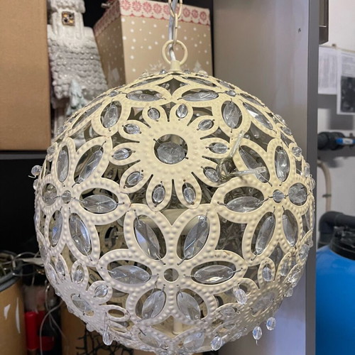 Vintage pendant light with crystals like new