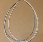 Handmade three-strand necklace with white and turquoise seed beads, like new