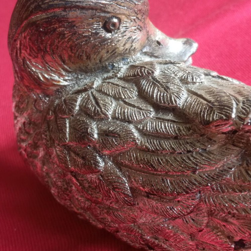 Decorative Silver-Plated Duck Vintage 1970 Like New