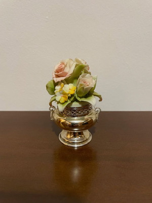 Vintage Capodimonte βάζο με λουλούδια, καινούριο, 10 x 7 εκ
