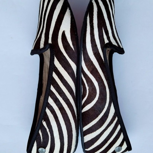 Ugg pony fur zebra print flats with shearling insoles size 36 new