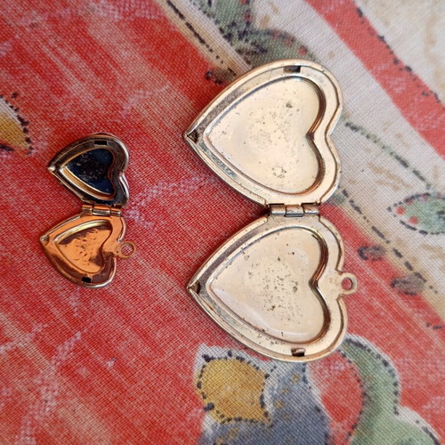 Michaela Frey vintage heart-shaped lockets used, set of two