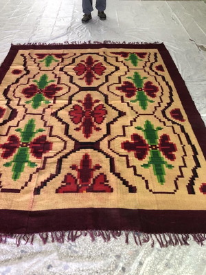 Wool rug new with 1960 loom design, 2.40x2 m