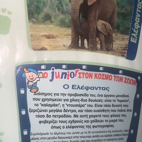 Fage Junior Sticker Album used, complete with 60 large stickers