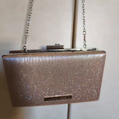 Achilleas Accessories Evening Clutch Shoulder Bag like new, pink metallic