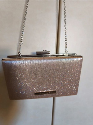 Achilleas Accessories Evening Clutch Shoulder Bag like new, pink metallic