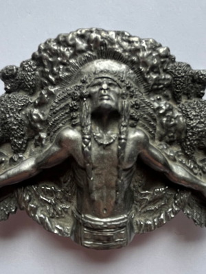 Bergamot Native American Belt Buckle like new, 1990s collectible
