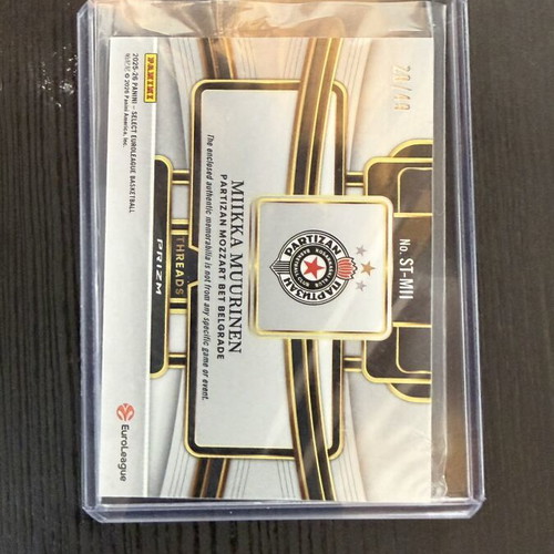 Select Panini EuroLeague Mikka Muurinen card new