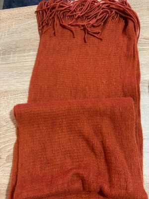 Scarf thin used, brick red