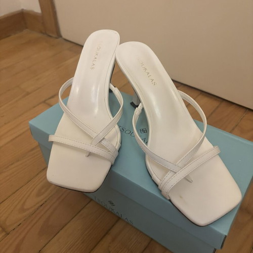 Tsoukalas Shoes white mules size 38 like new