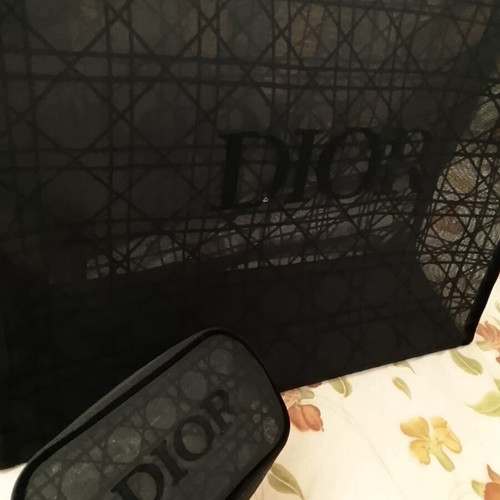 Dior Beauty Black Trousse Pouch and Tote Bag Set new