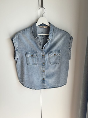 Bershka denim shirt size S like new, thin and cool