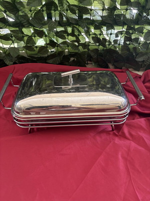 Chafing Dish Harmony από ανοξείδωτο ατσάλι και πυρίμαχο γυαλί σαν καινούργιο