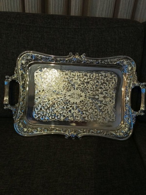 Vintage Brevettato silver-plated tray like new, 53x33 cm