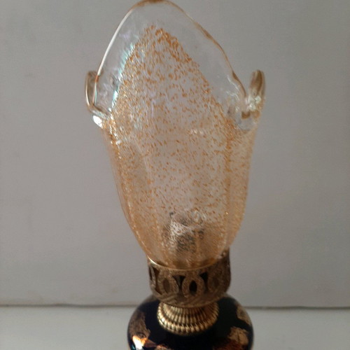 Porcelain and bronze lamp like new, 1960-70