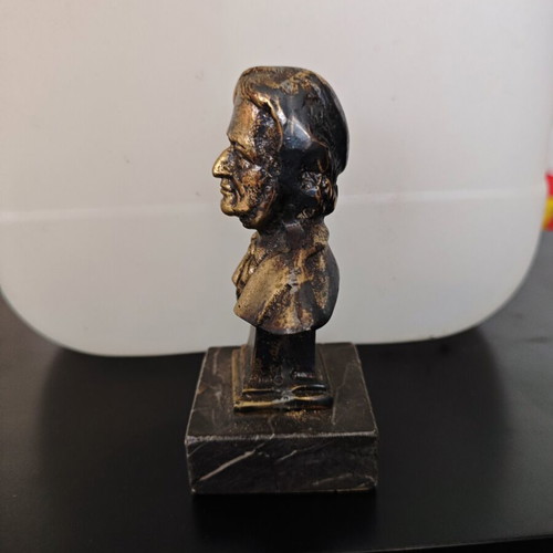 Brass Beethoven Bust with Marble Base like new