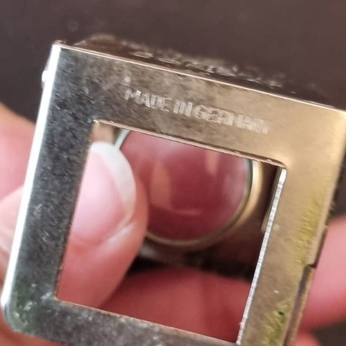 Vintage German folding loupe jeweler magnifying glass with case like new