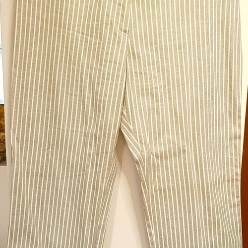 Striped summer pants Syran, white and beige, size L