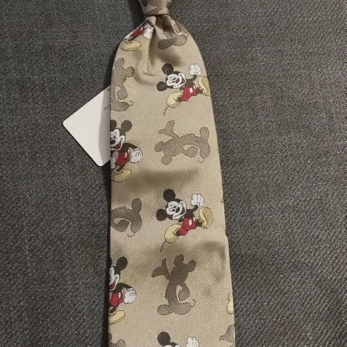 Disney Mickey Mouse children's tie new, beige satin