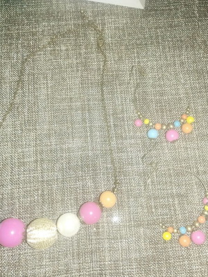 Colorful necklace and earrings set