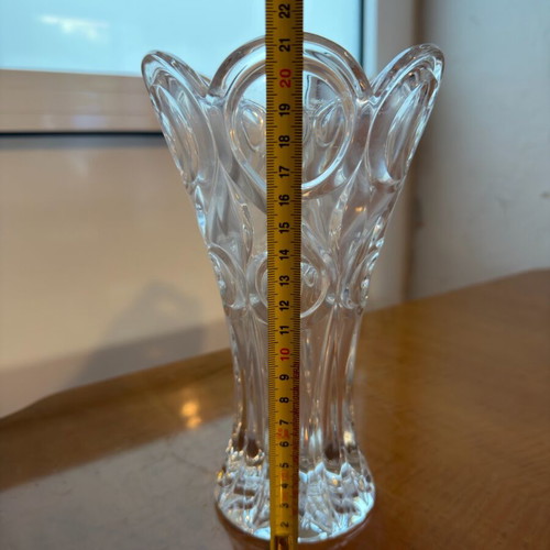 Vintage crystal vase used with embossed design