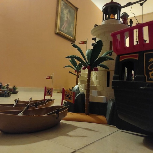 Playmobil Spanish fleet, fortress and large ship used
