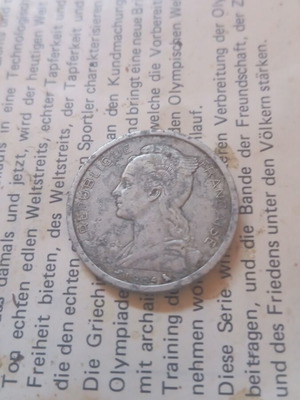 Comoros 1964 2 Francs coin used, rare limited edition 1400 pieces
