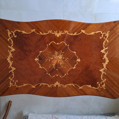 Solid Marquetry Coffee Table Antique