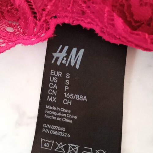 H&M Bustier Bra Red Like New Without Underwire