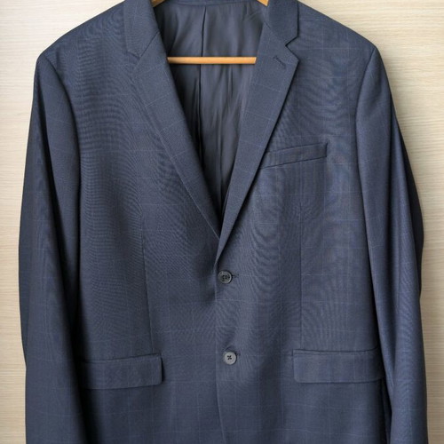 Mango Man Super Slim Fit suit like new, dark blue windowpane check
