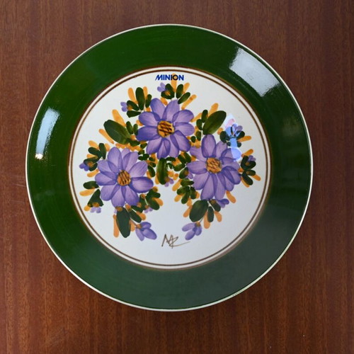 Collectible 45 Years Minion Plate by Keramikos used, handpainted