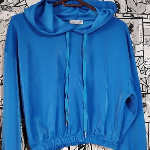 Crop Top Light Fleece Blue One Size Like New