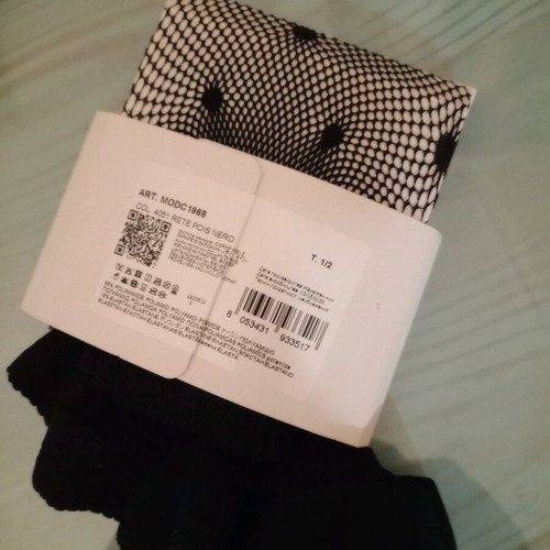 Calzedonia tights new black fishnet polka dot