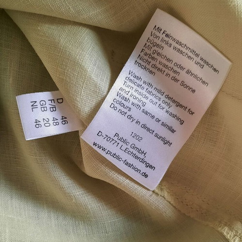 Linen shirt with 3/4 sleeves Public like new, soft green, size XXXL