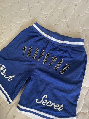 Trapstar Secret Shorts new, blue mesh, embroidered logo