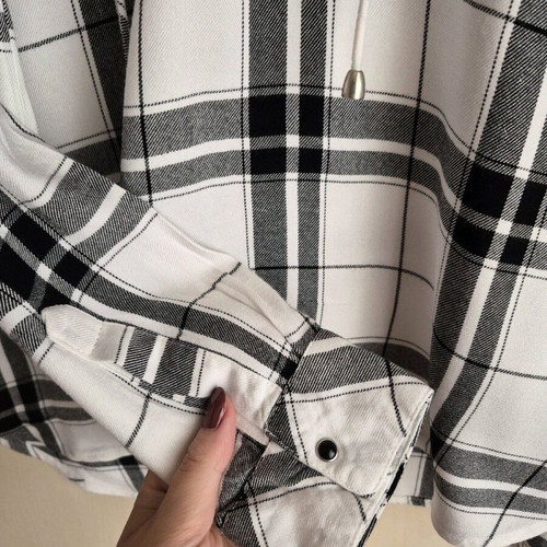 Stradivarius checked shirt with lace-up detail like new
