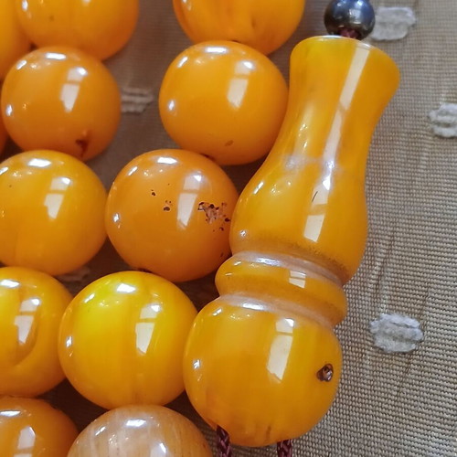 Mastic Kompoloi worry beads, vintage bakelite, silver elements