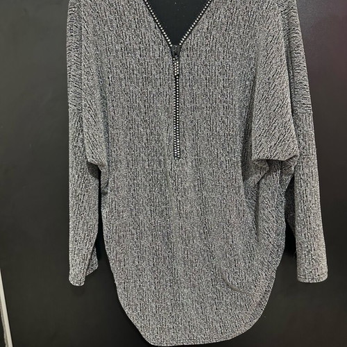 Blouse Mplouzoforema like new, black with silver, wide fit