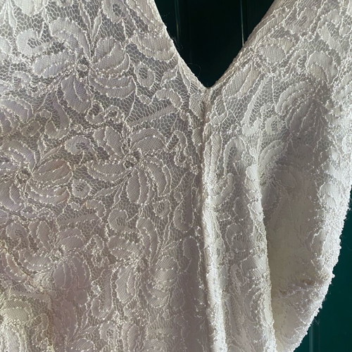 Vintage lace and organza dress like new, size XXXL, white