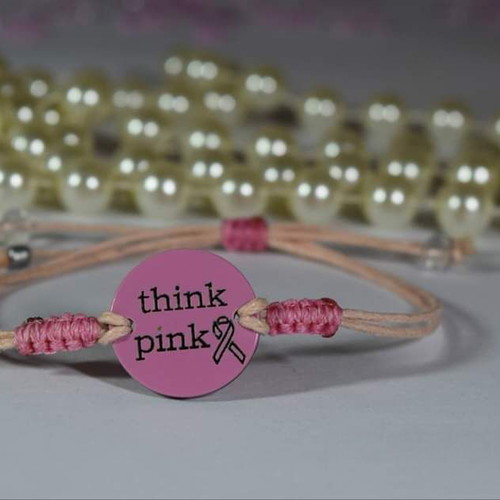 Hope Bracelet new, handmade macrame, beige and pink
