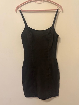 Mini black denim dress H&M new, size S