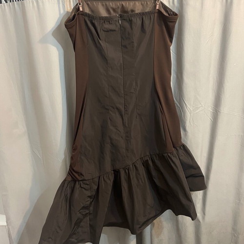 Asymmetric dark brown dress made in Italy small like new