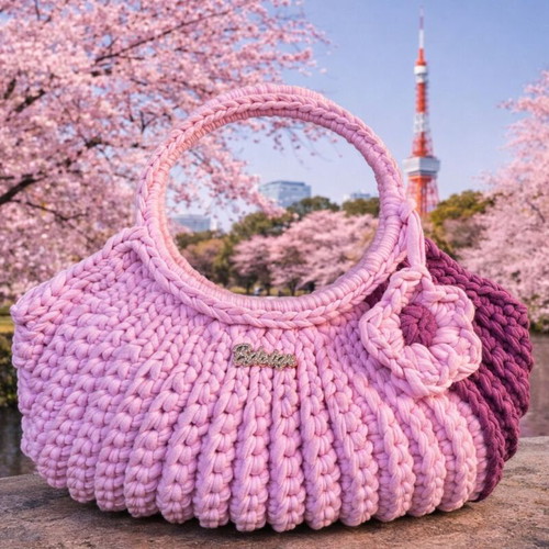 Handmade bag “Lila Oneiro” new, pink and purple