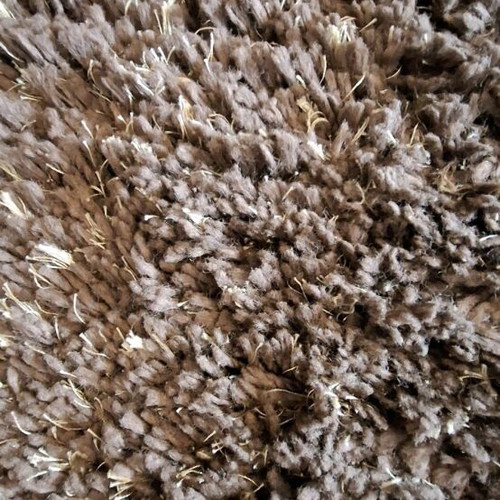 Sahggy bedroom rug set 3 pcs like new, brown with beige tufts