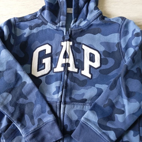 babyGap Logo Zip Hoodie with Blue Camo, 5 years