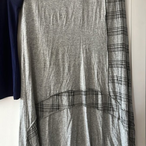 Skirt and blouse set used, size L-XL, grey and blue