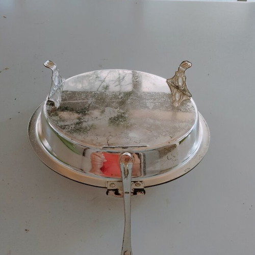 Vintage Silver-Plated Silent Butler Crumb Catcher and Ashtray