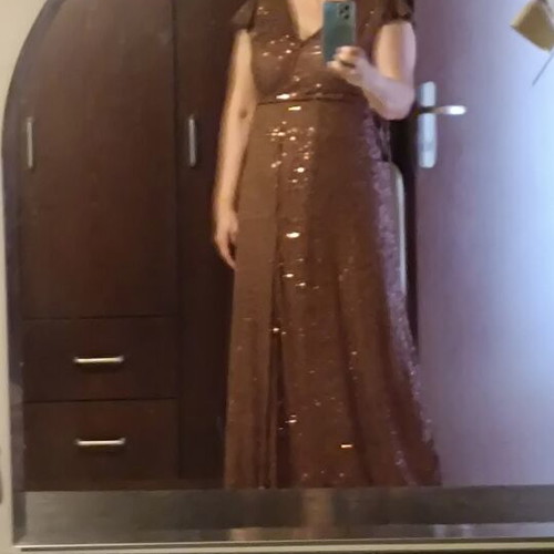 Dress for wedding or christening like new, size L, dark brown rose gold